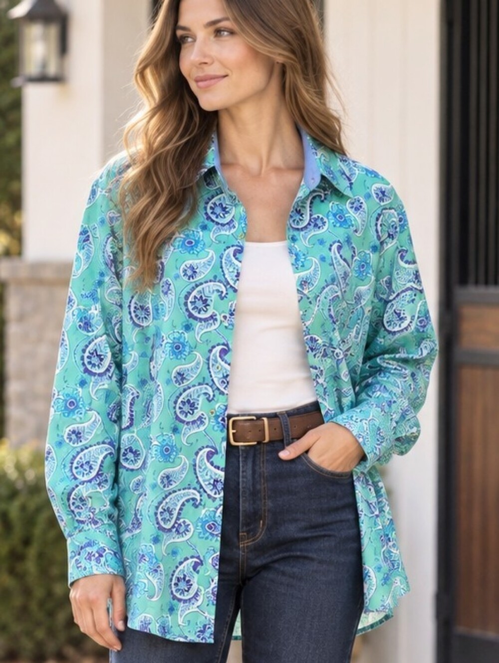 NWT Plus Size 3X Paisley Equestrian Western Show Shirt